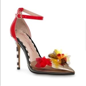 Betsey Johnson Savvie Red Multi Sandal Size 9.5 New with Box